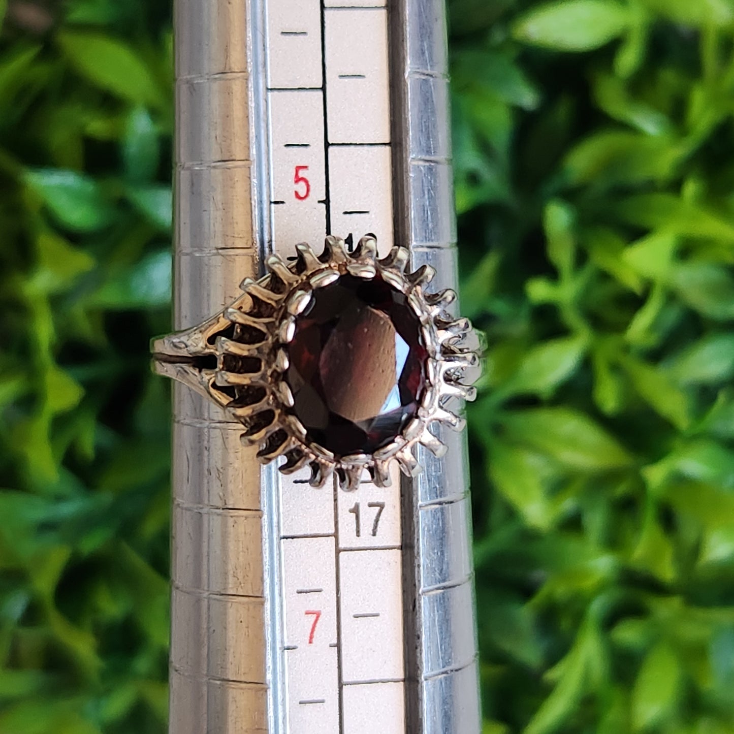 925 Sterling Silver Vintage Rhodolite Garnet Ring