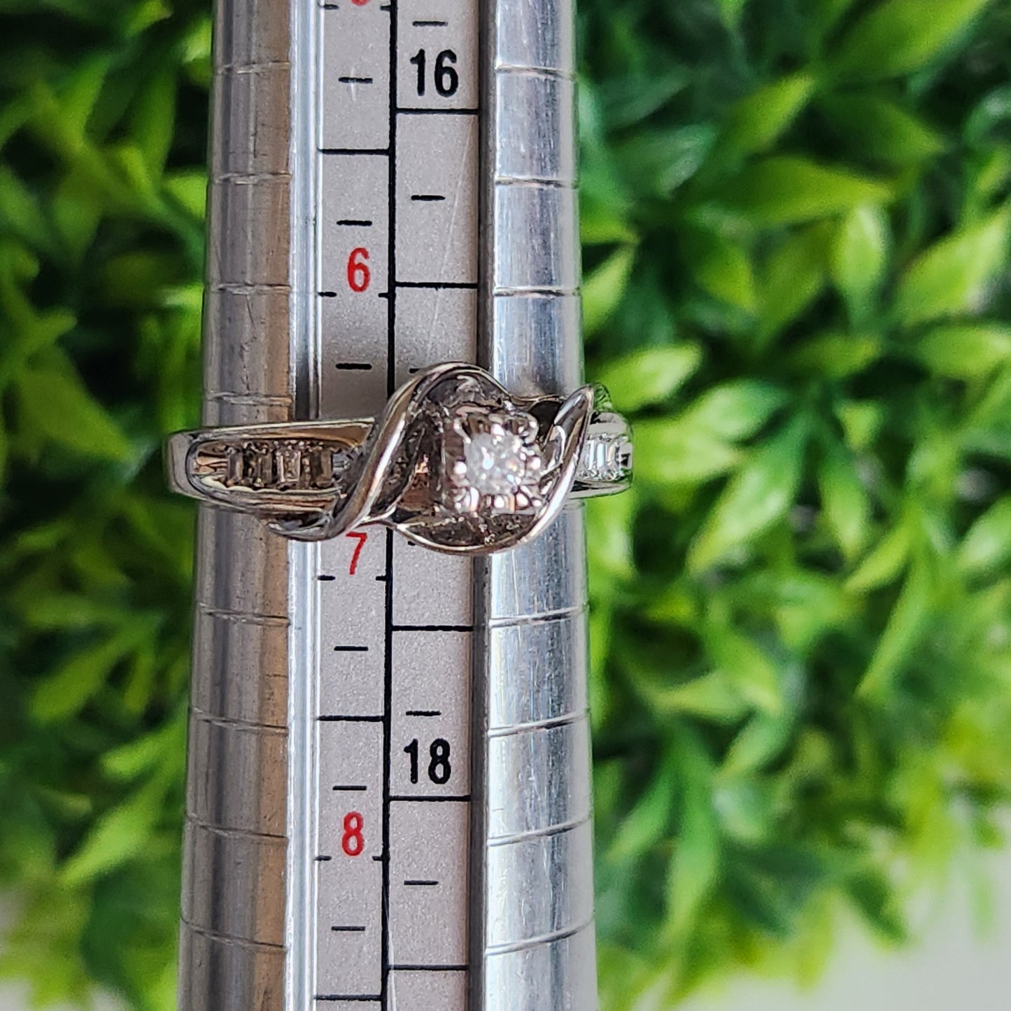 925 Sterling Silver Diamond 0.18ctw Engagement Ring