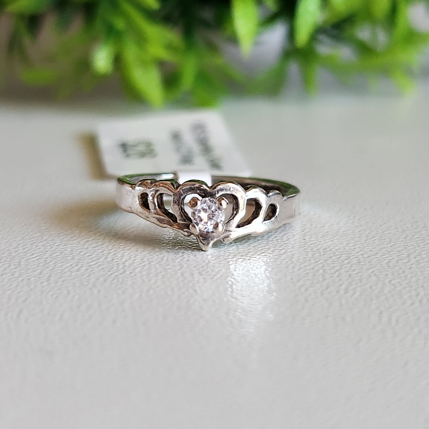 925 Sterling Silver Heart CZ Ring