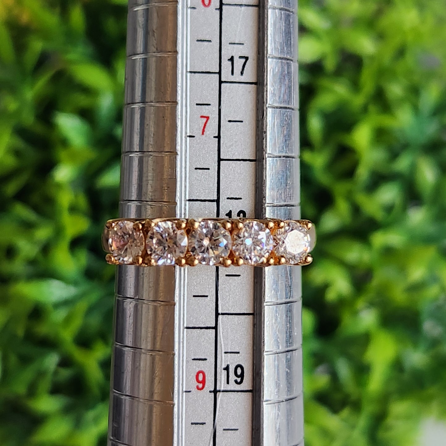 925 Sterling Silver Vermeil 5-Stone CZ Ring