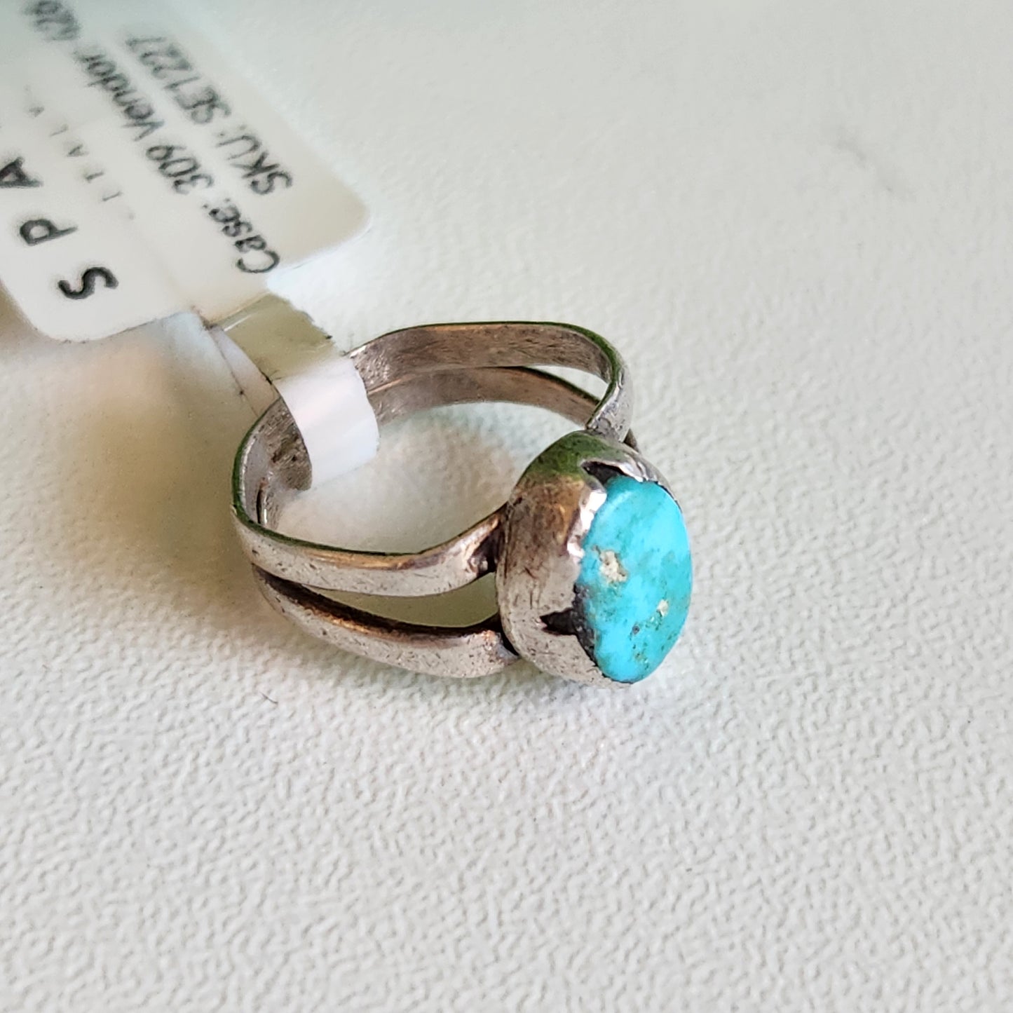 925 Sterling Silver Turquoise Mini Ring
