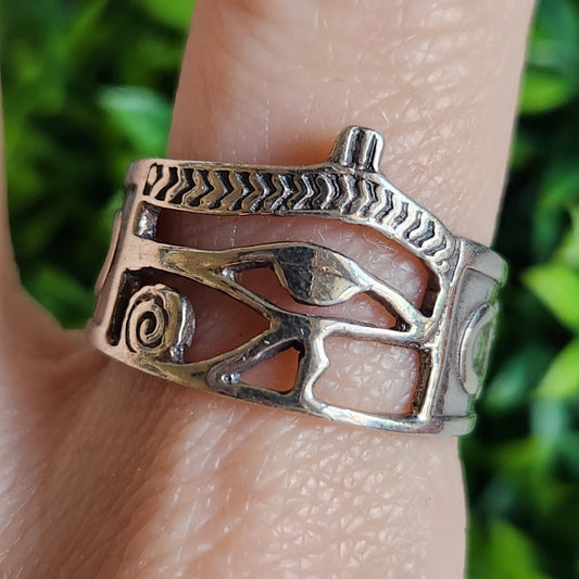 925 Sterling Silver Eye of Horus Ring