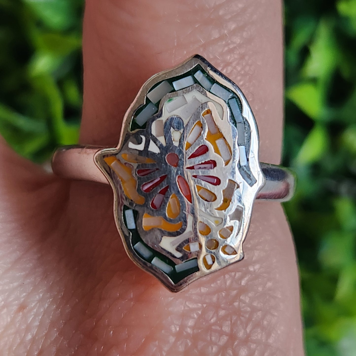 925 Sterling Silver Butterfly Opal Ring