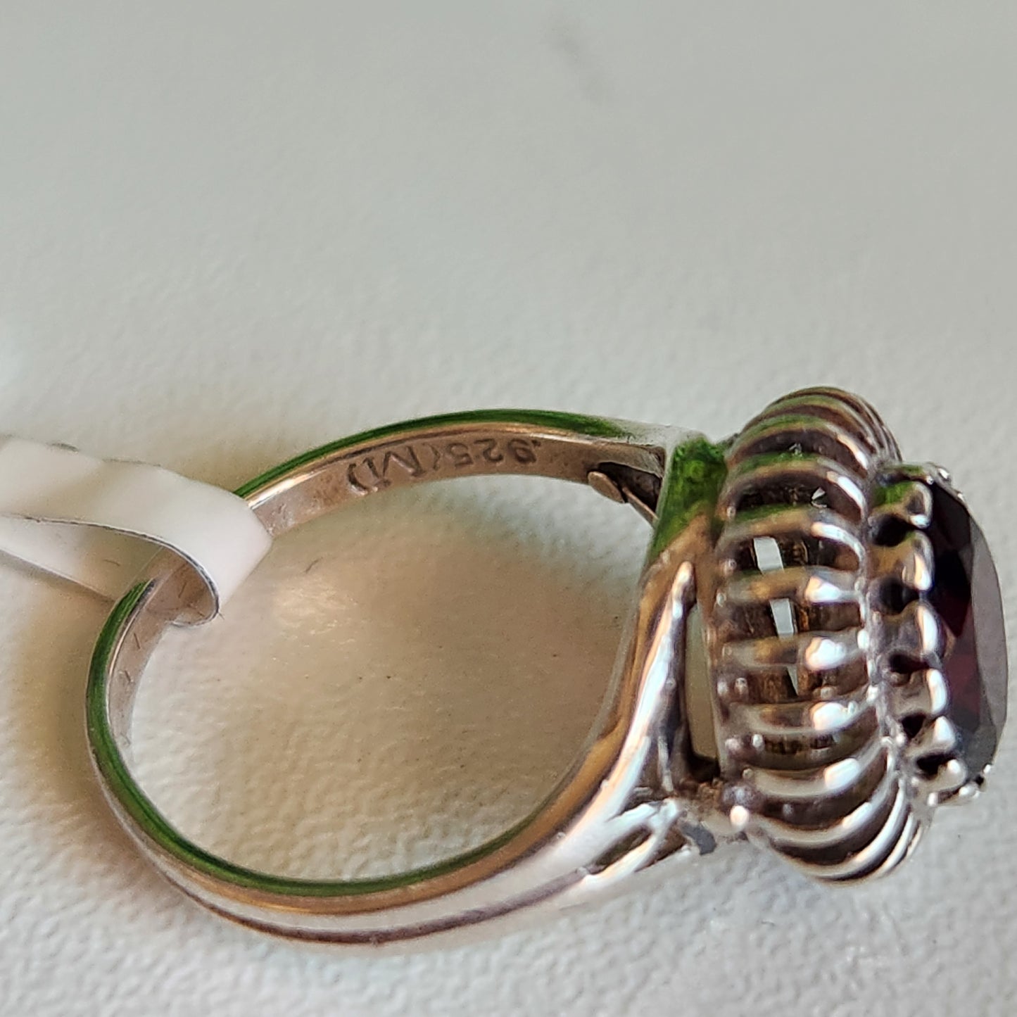 925 Sterling Silver Vintage Rhodolite Garnet Ring