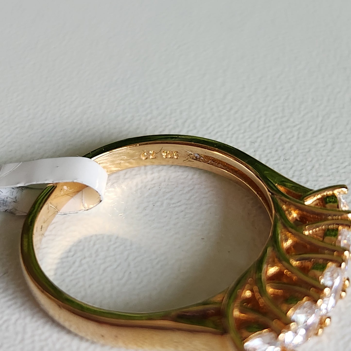 925 Sterling Silver Vermeil 5-Stone CZ Ring