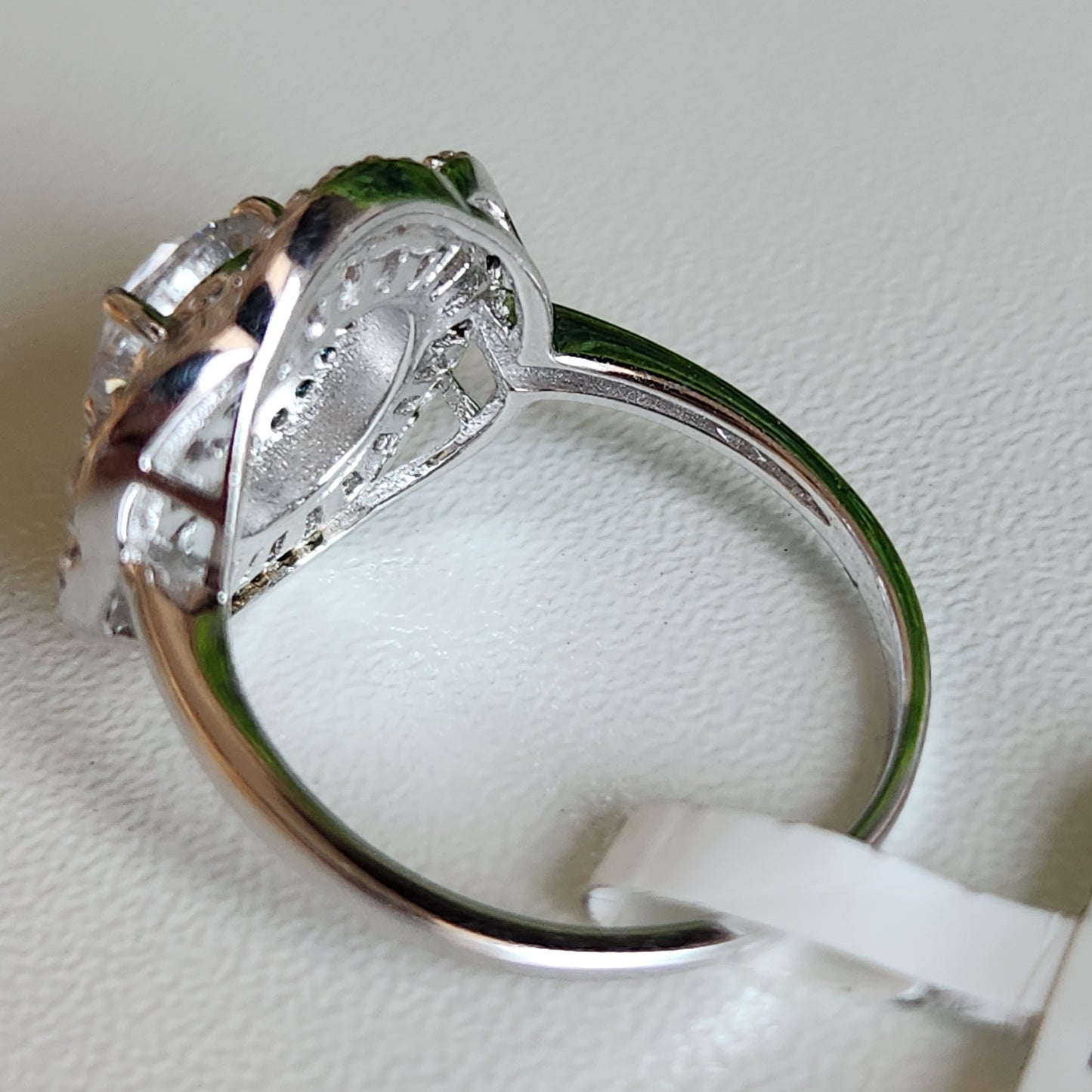 925 Sterling Silver Art Deco Halo CZ Ring