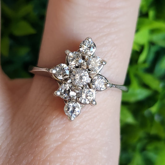 925 Sterling Silver Vintage CZ Ring