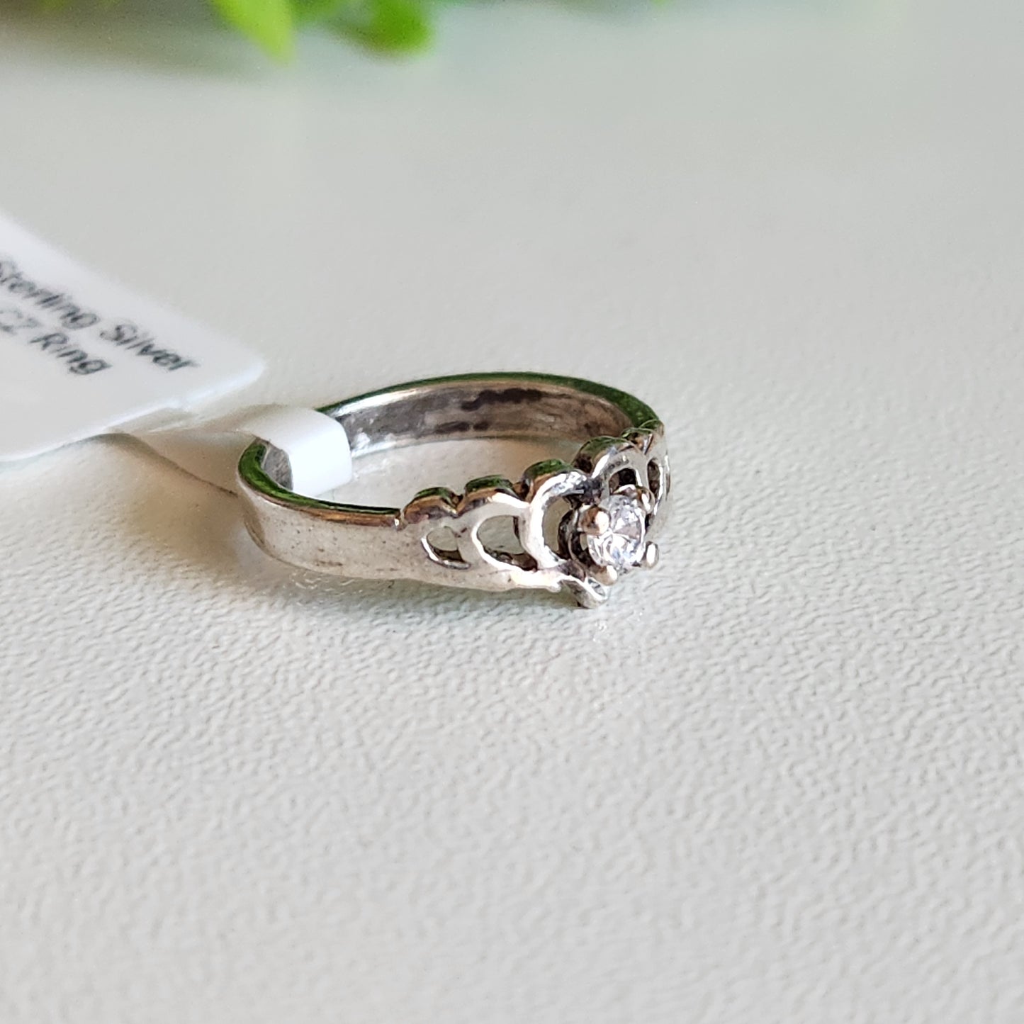 925 Sterling Silver Heart CZ Ring