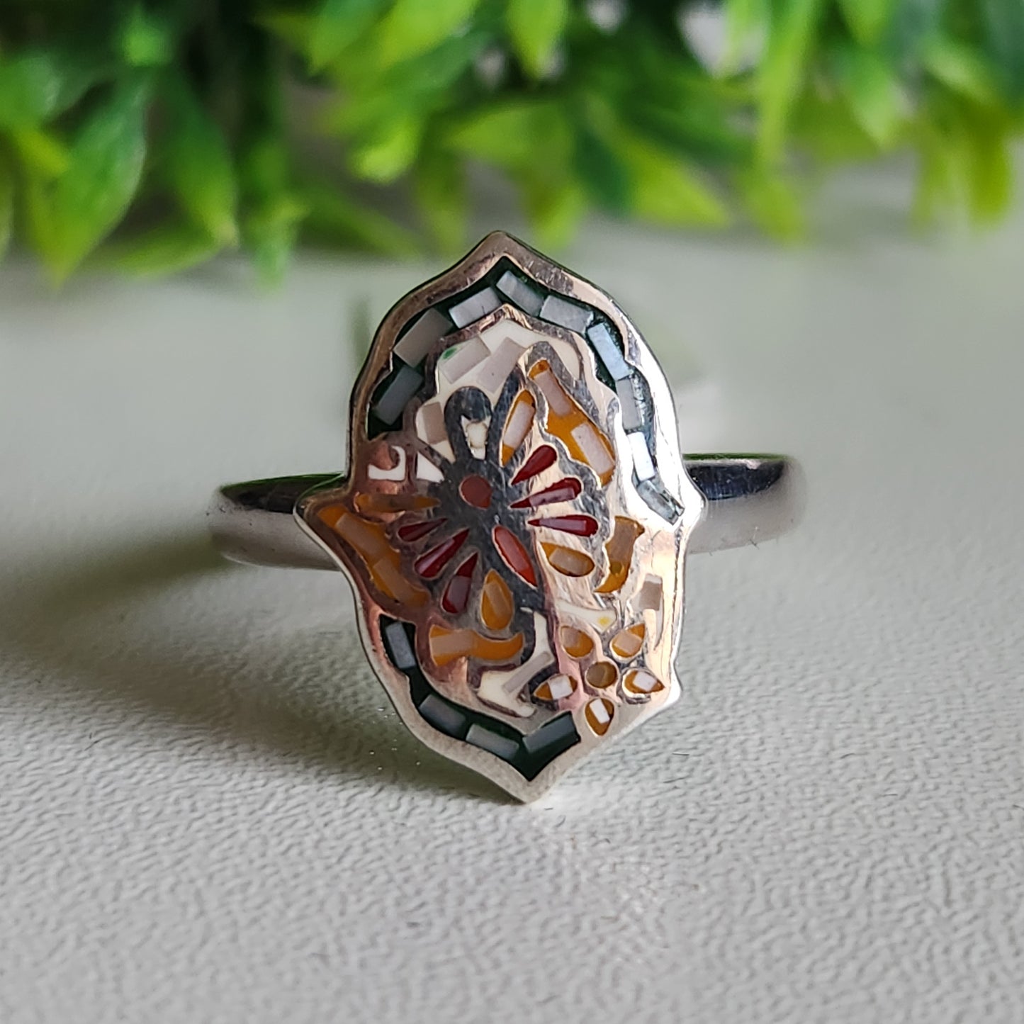 925 Sterling Silver Butterfly Opal Ring