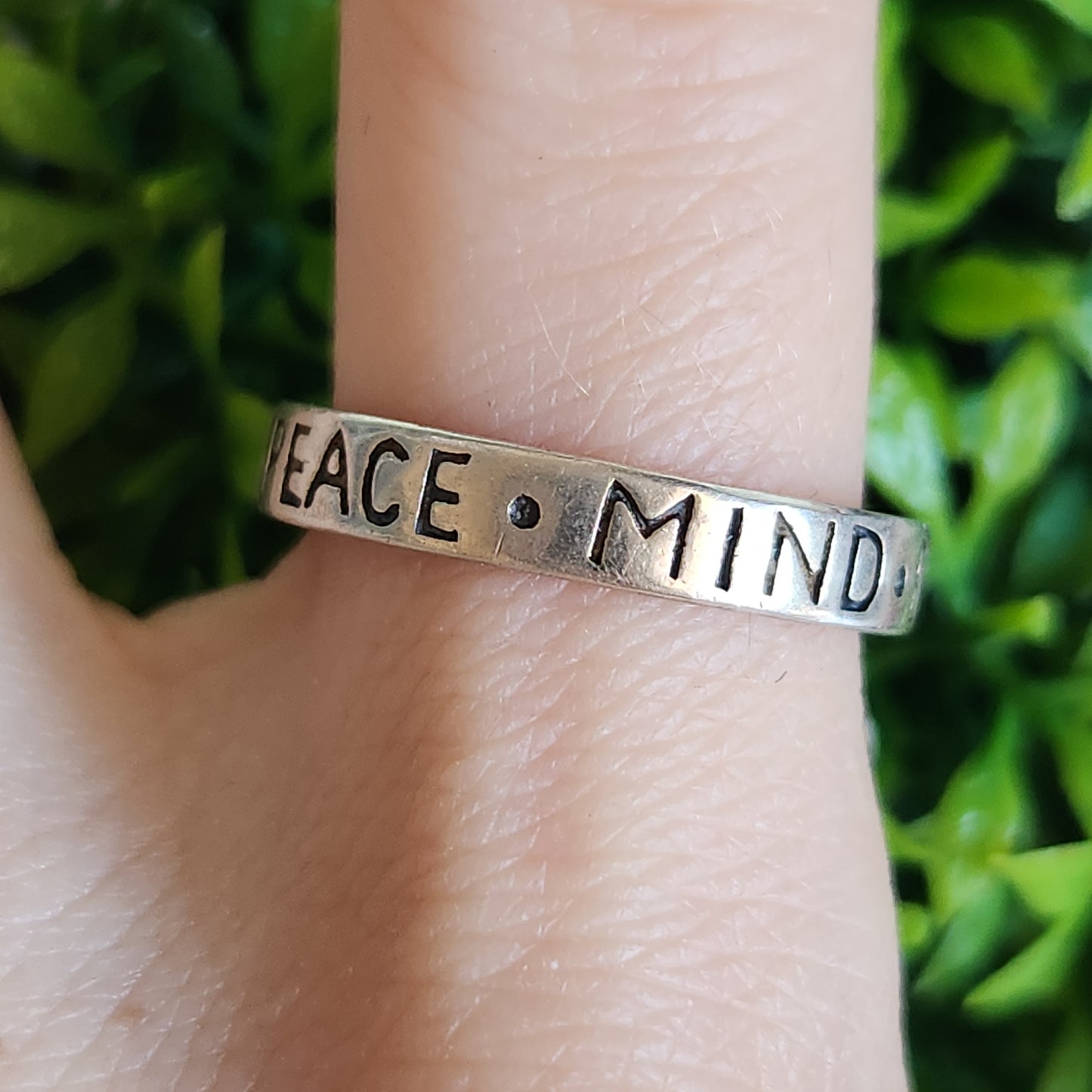 925 Sterling Silver Mind Body Spirit Love Peace Ring