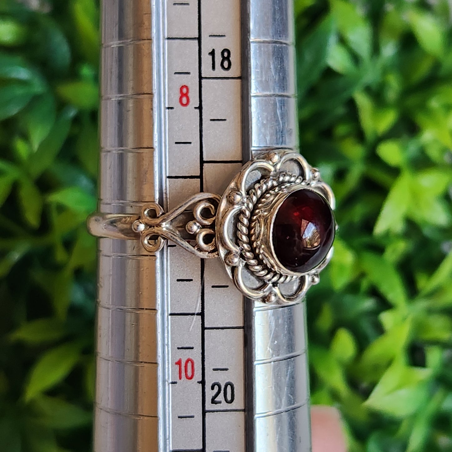925 Sterling Silver Garnet Ring