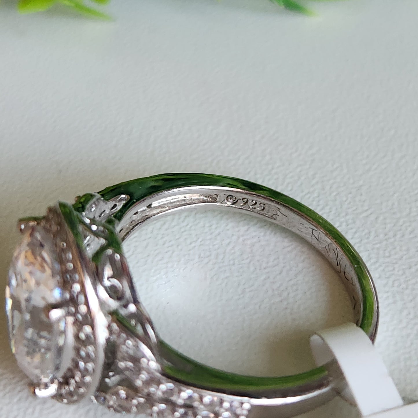 925 Sterling Silver Halo Oval 7ct CZ Engagement Ring