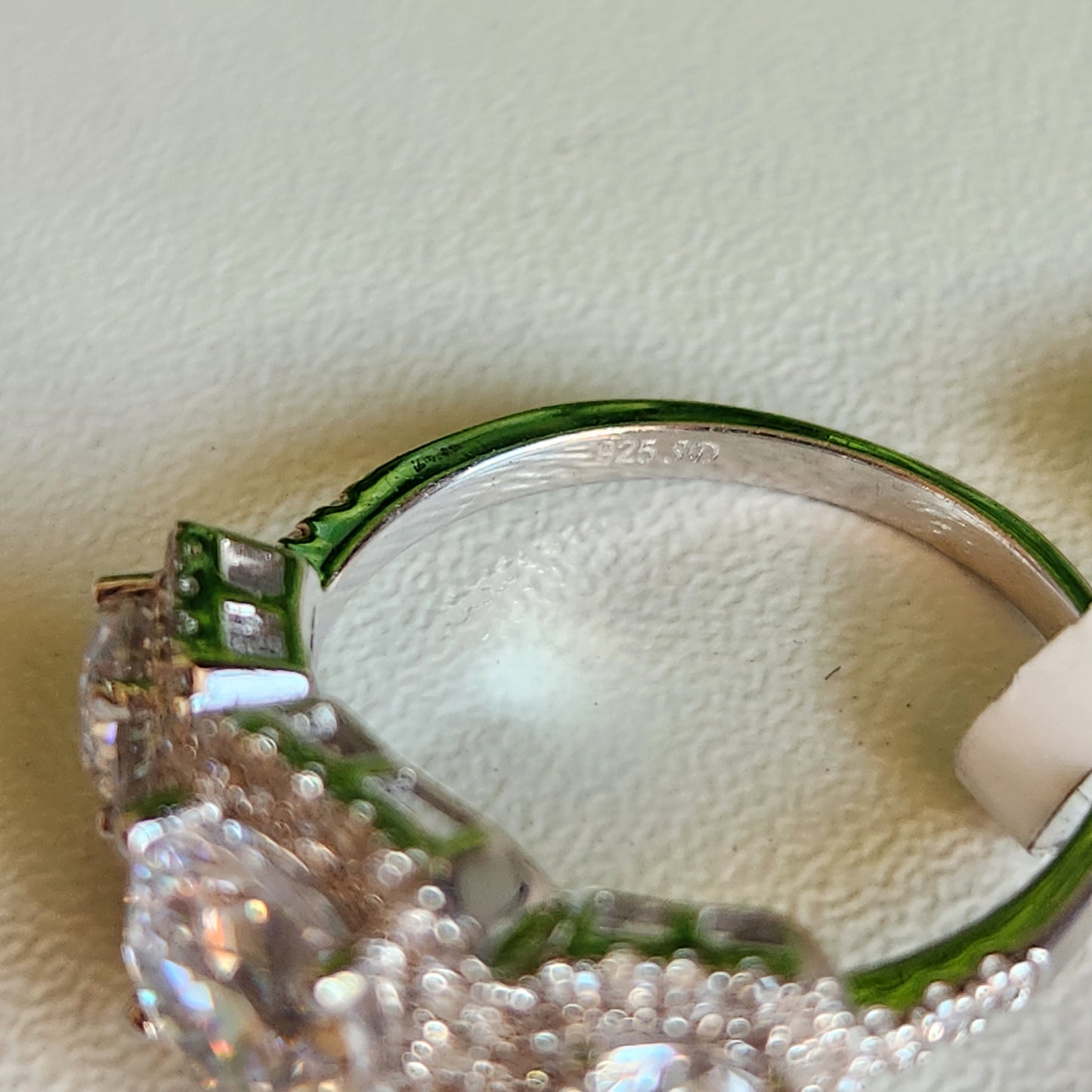 925 Sterling Silver Halo 3-Stone CZ 5.57ctw Ring