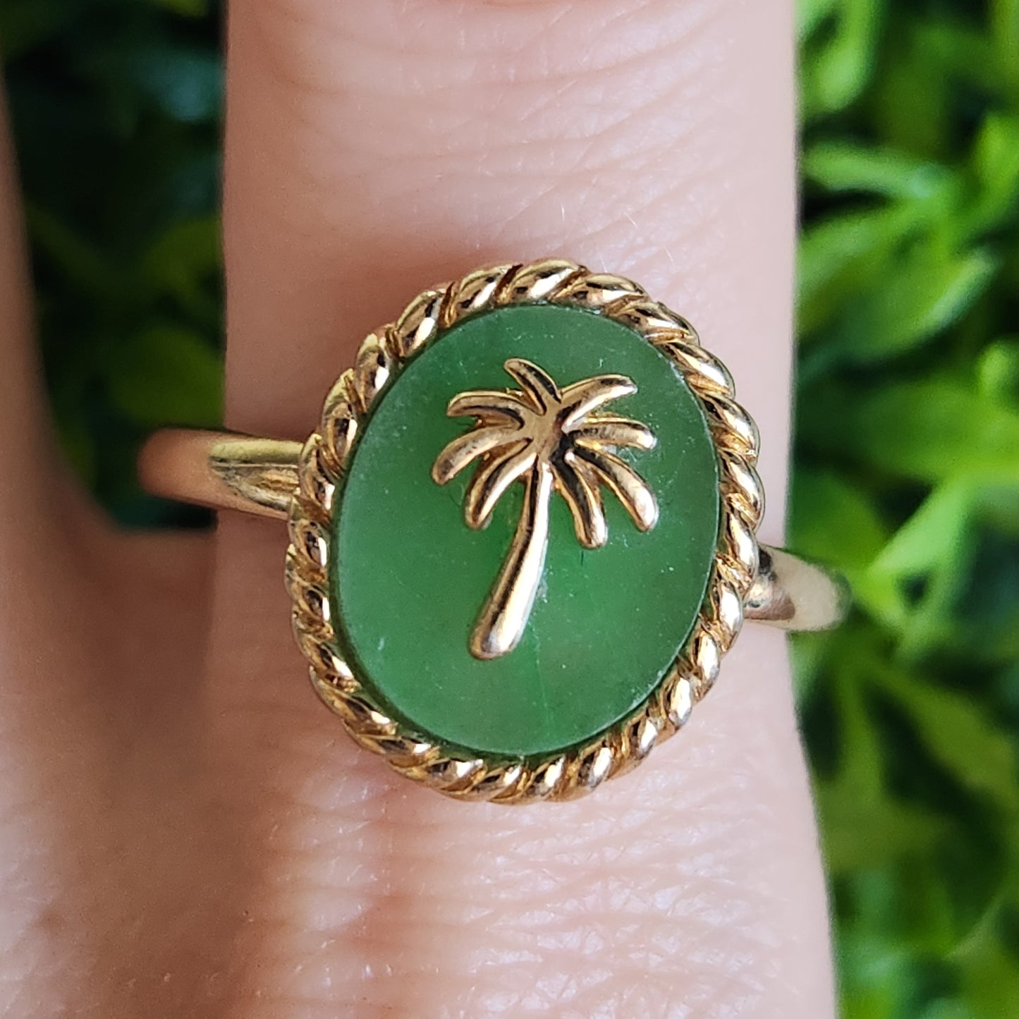 925 Sterling Silver Vermeil Palm Tree Ring