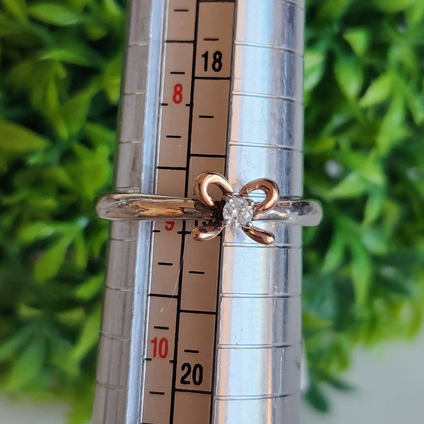 925 Sterling Silver & 14k Gold Bow-Tie Diamond Ring