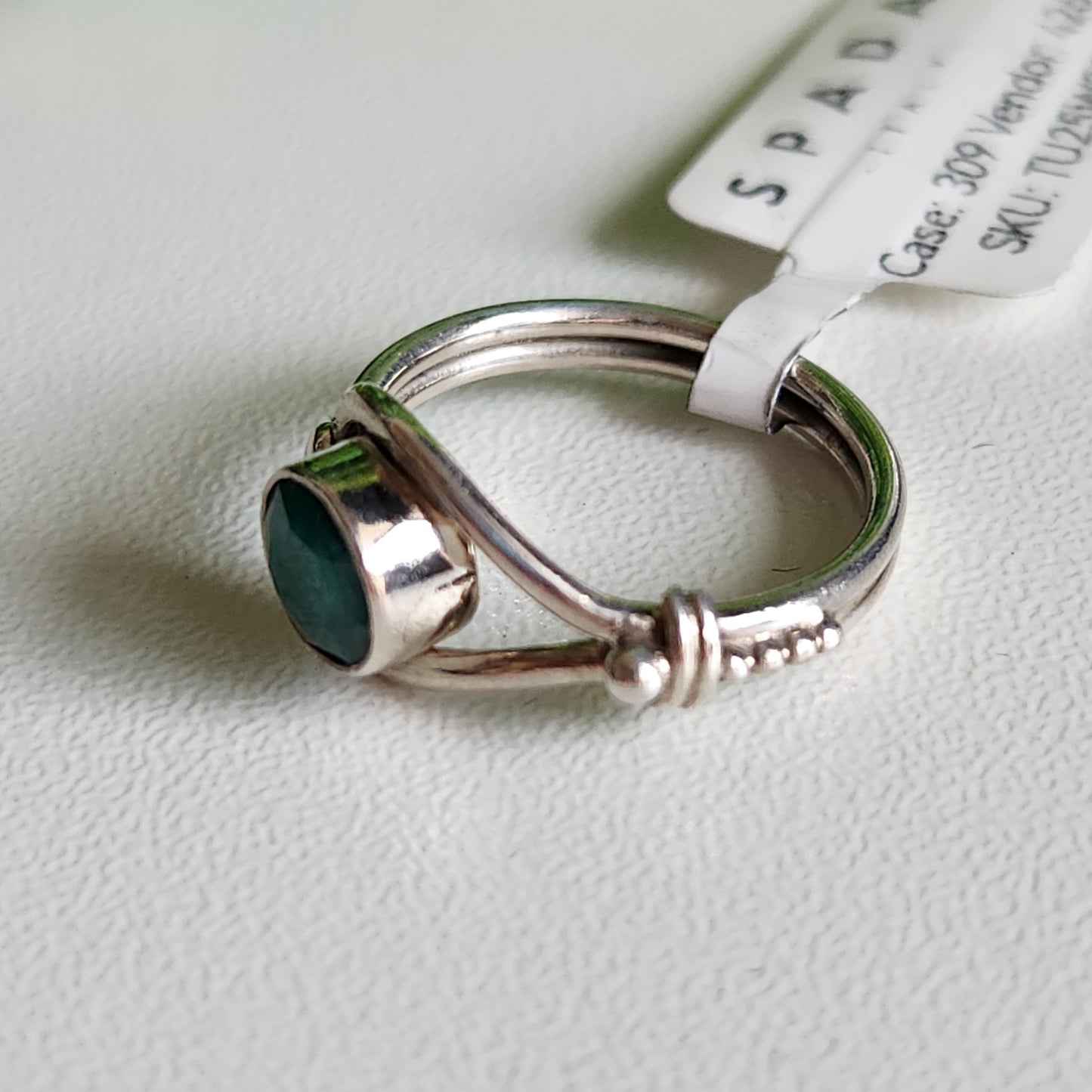 925 Sterling Silver Emerald Ring
