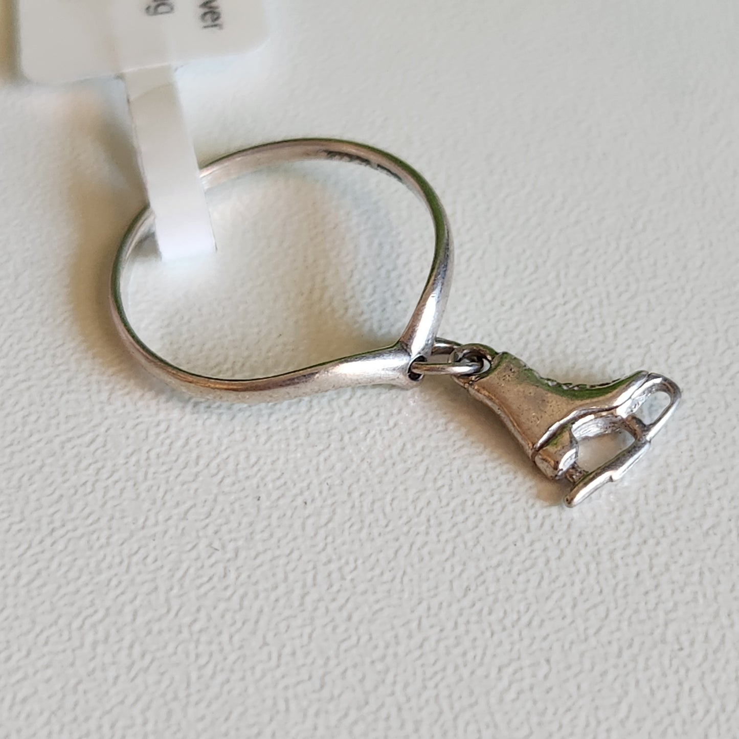 925 Sterling Silver Ice Skate Charm Ring
