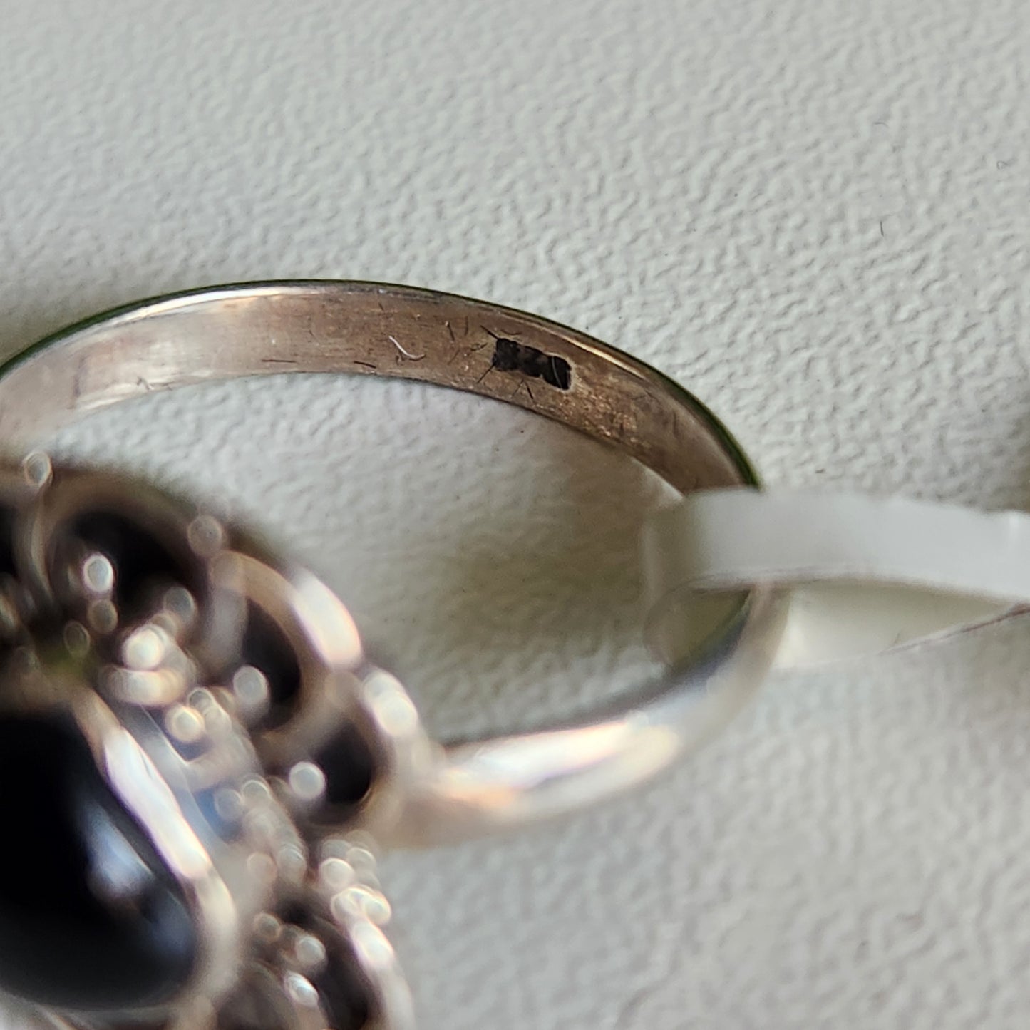 925 Sterling Silver Obsidian Ring