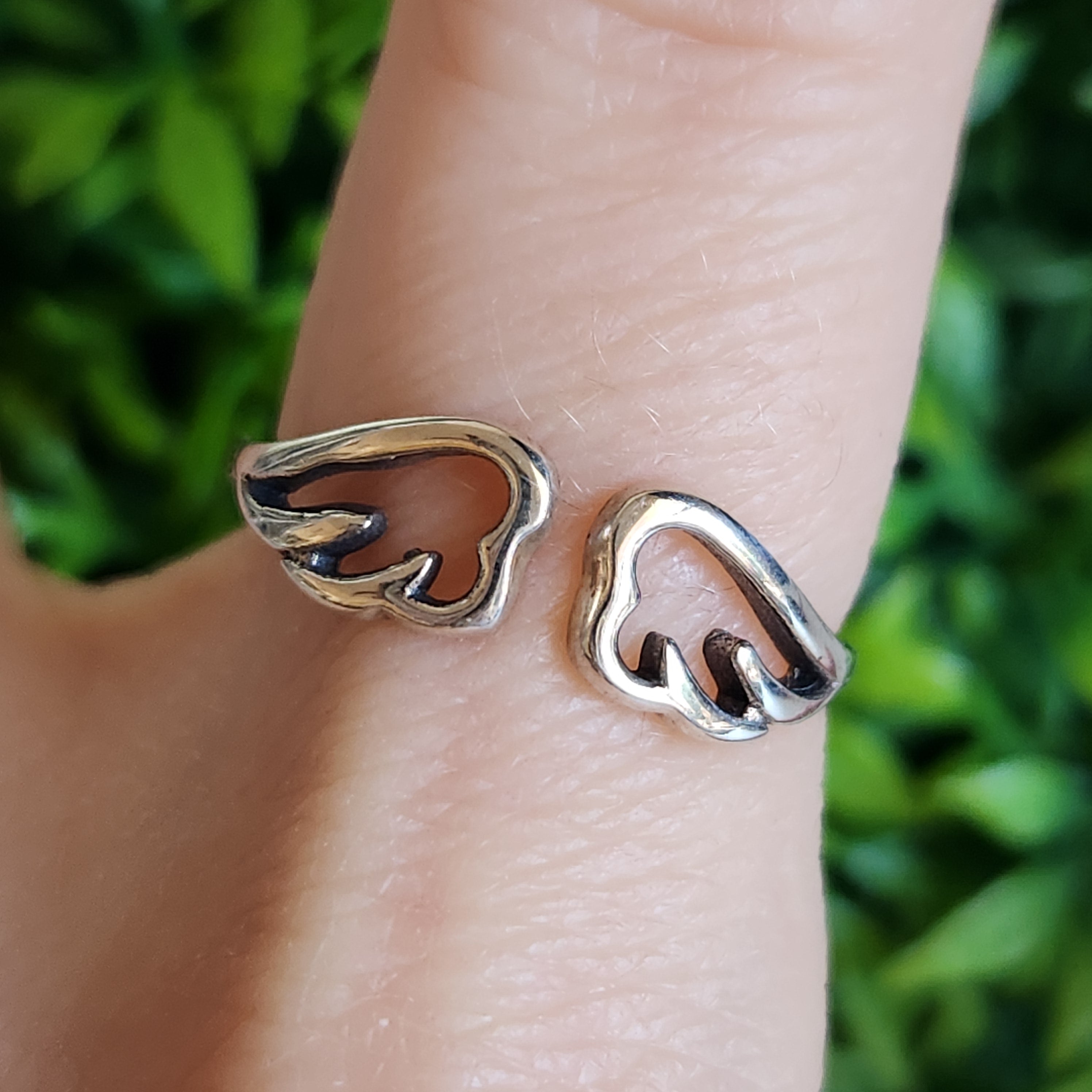 925 Sterling Silver Angel Wings Ring