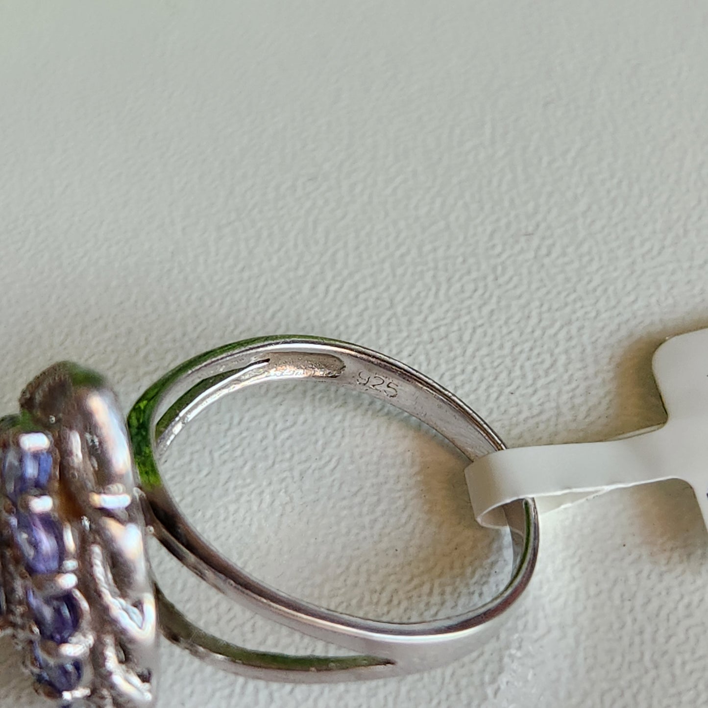 925 Sterling Silver Tanzanite and Diamond Cocktail Ring
