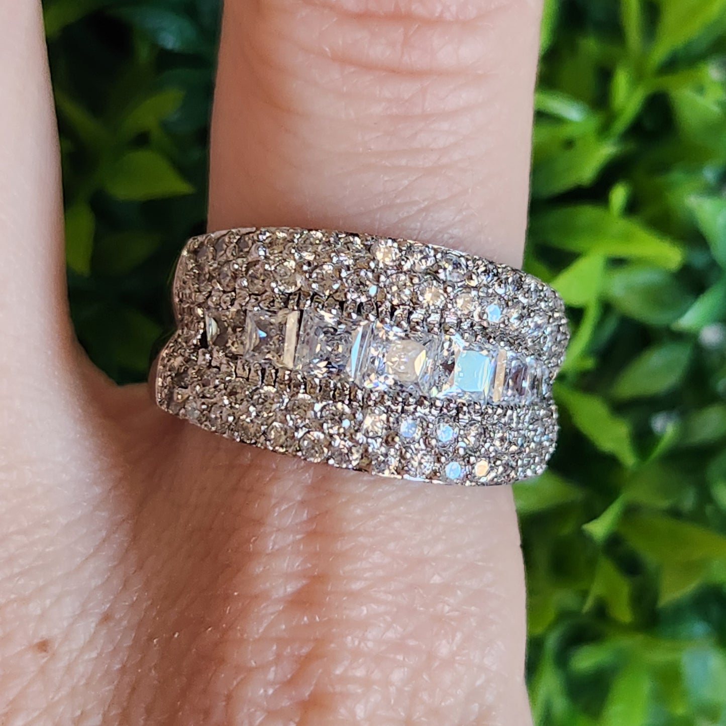 925 Sterling Silver Princess Graduate CZ Ring