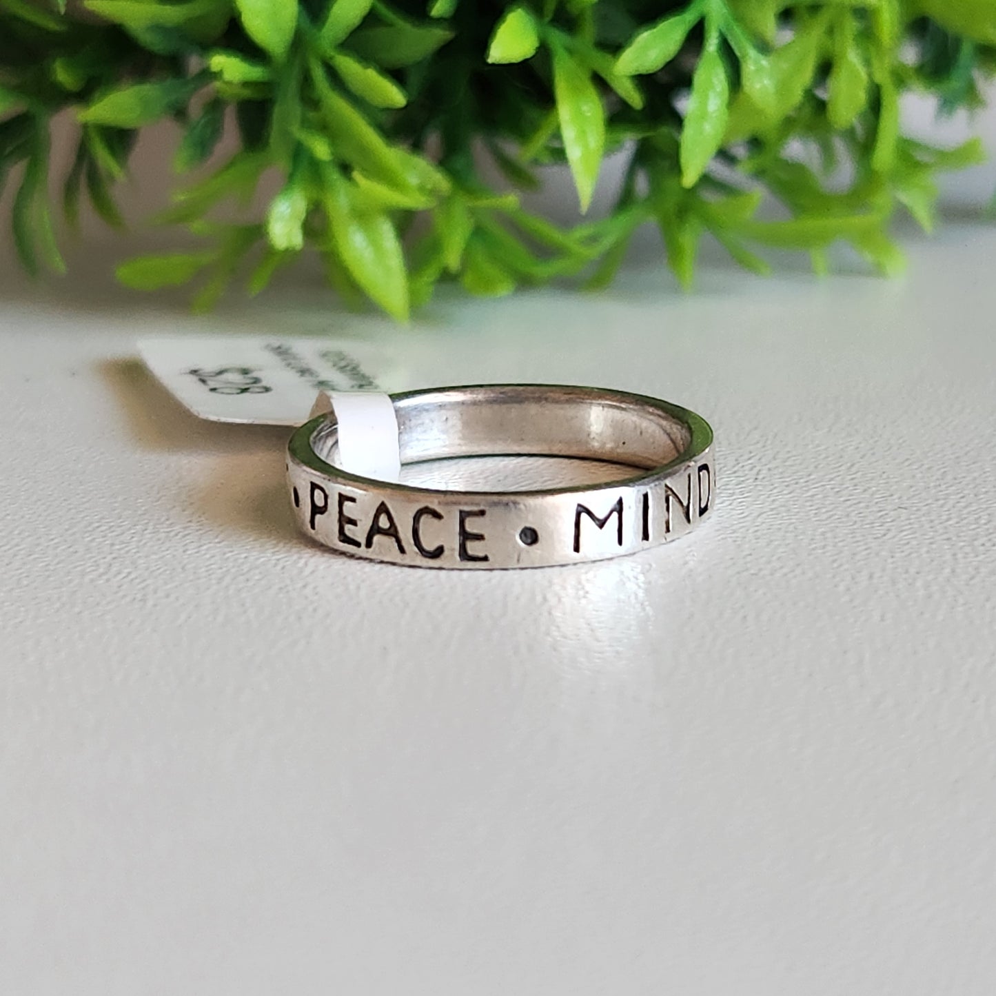 925 Sterling Silver Mind Body Spirit Love Peace Ring