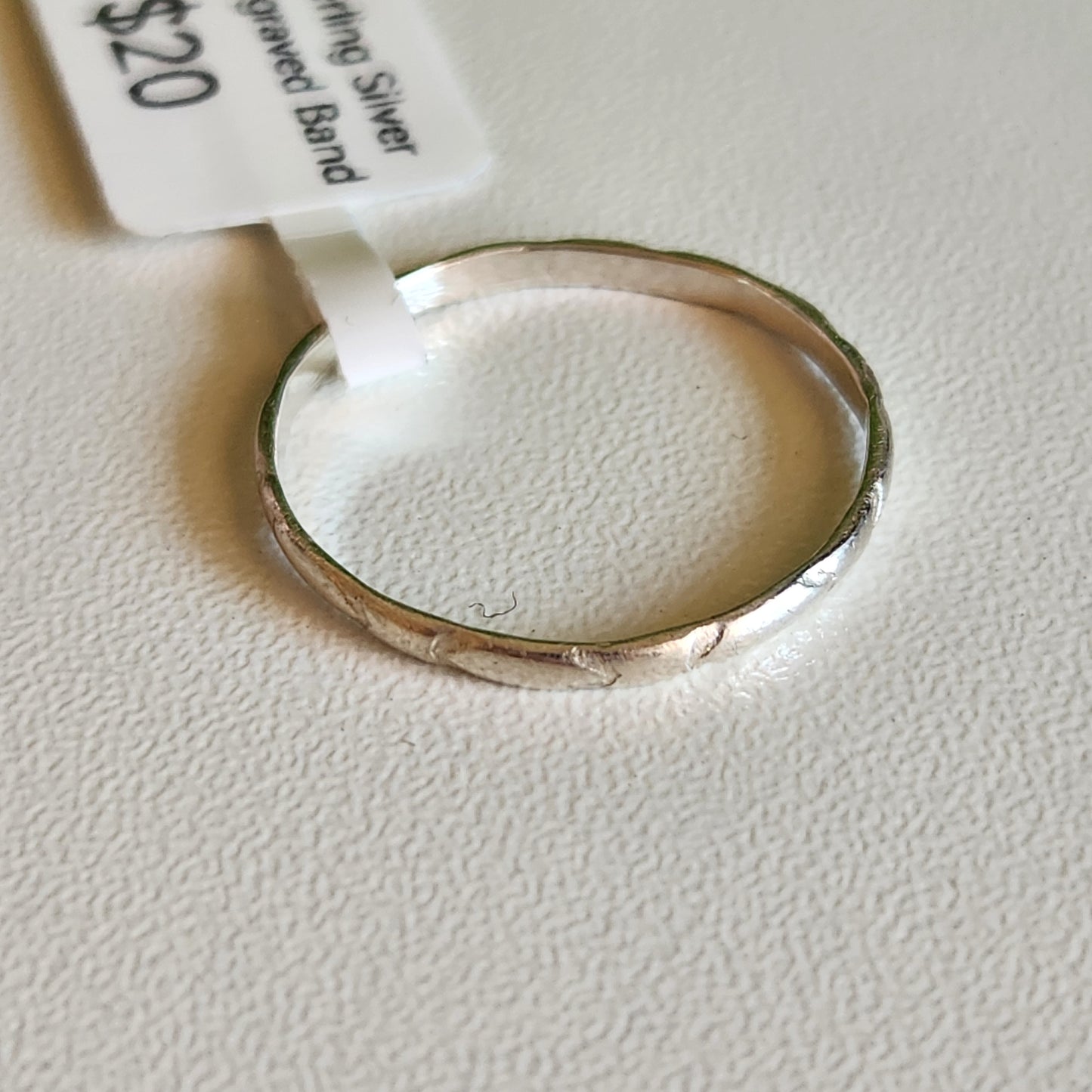 925 Sterling Silver Plain Engraved Band