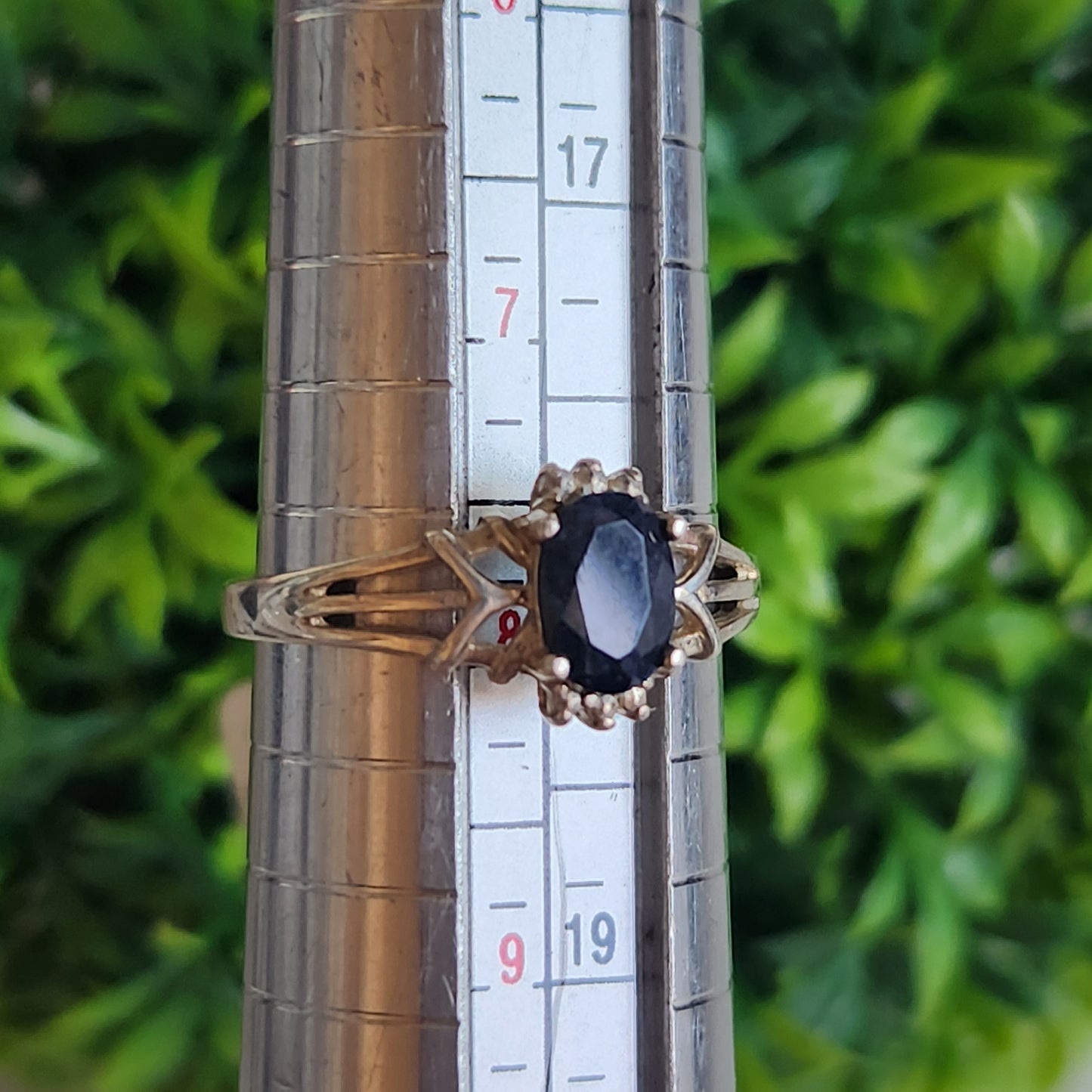 925 Sterling Silver Deco Sapphire Ring