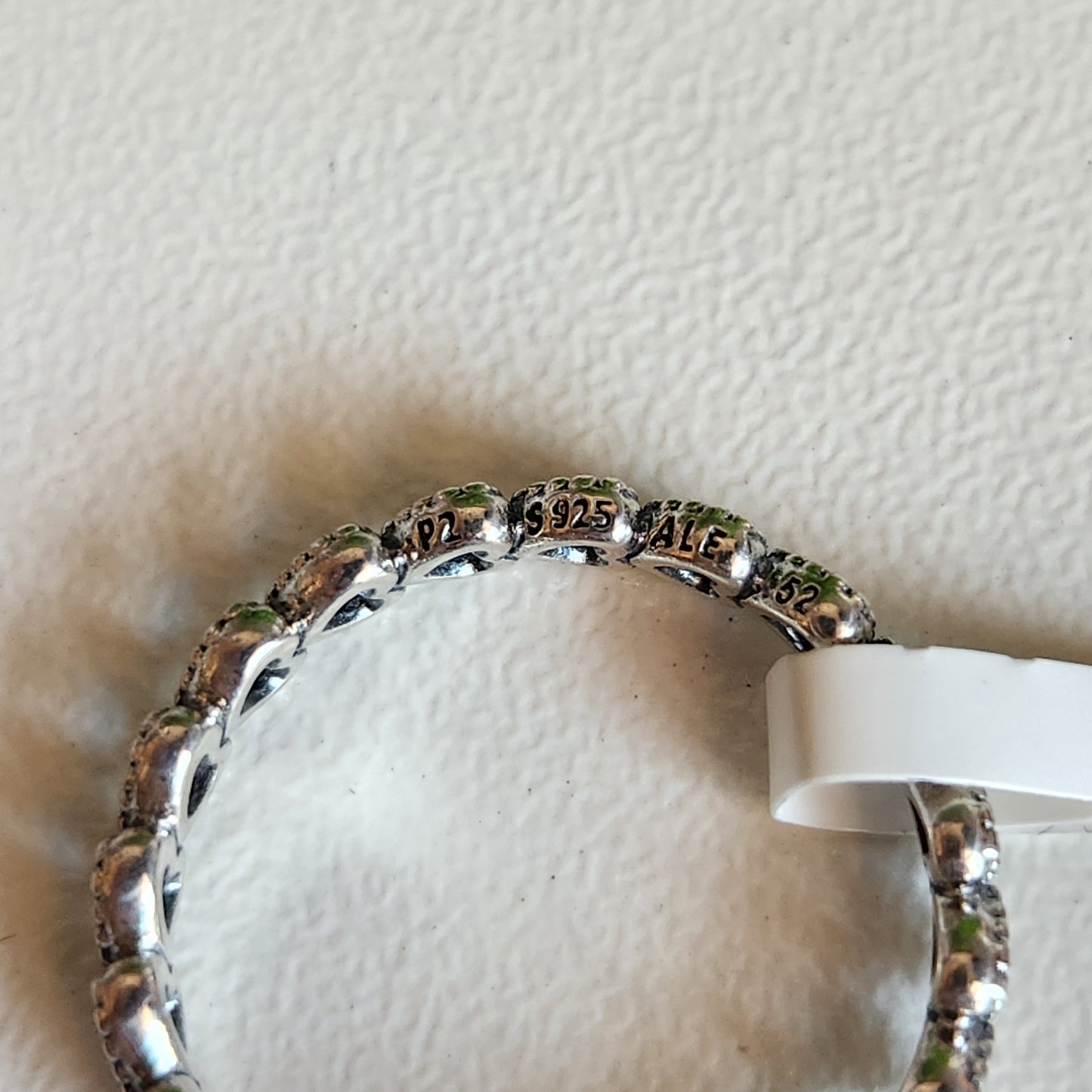 925 Sterling Silver Hearts Eternity Ring