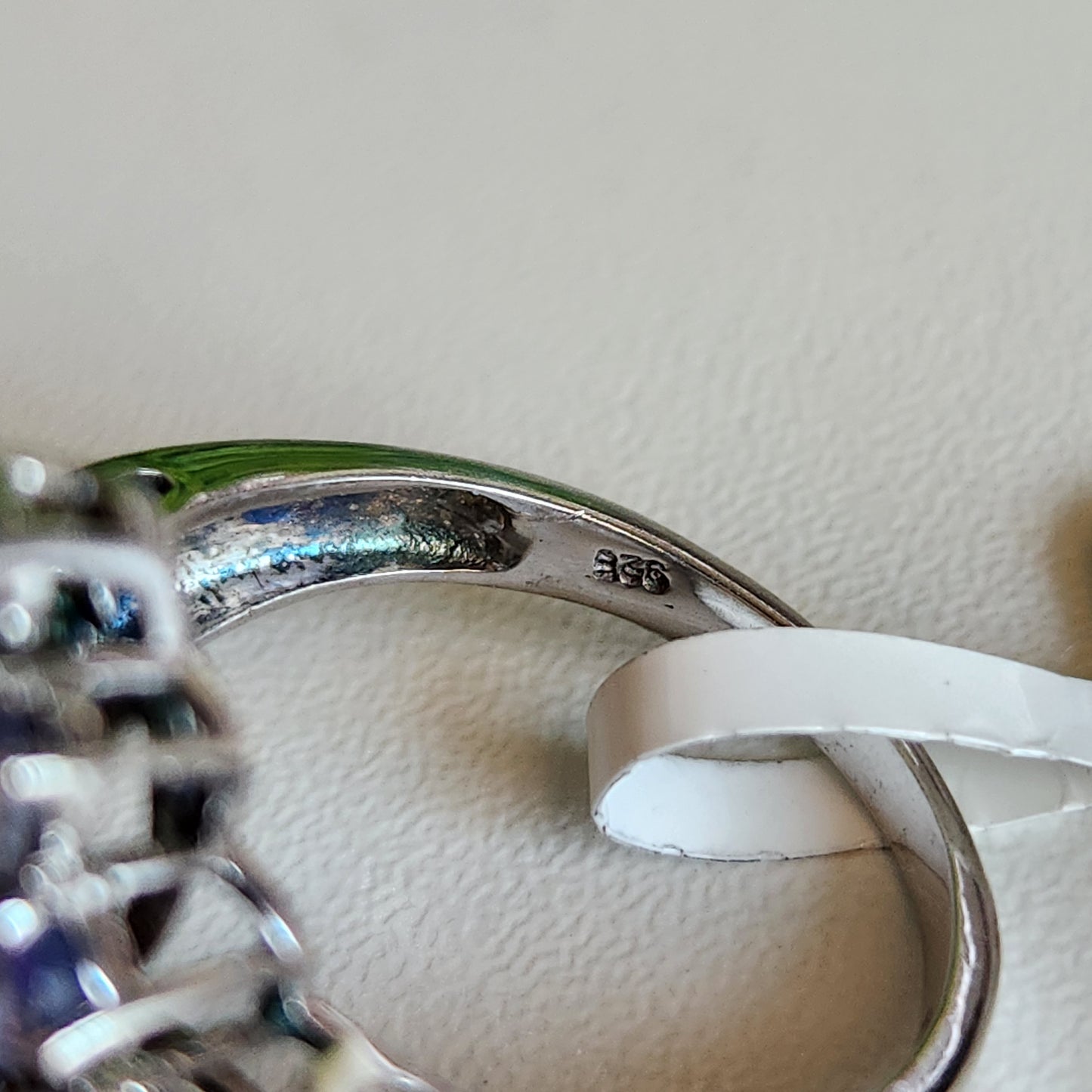 925 Sterling Silver Blue Gem Cocktail Ring
