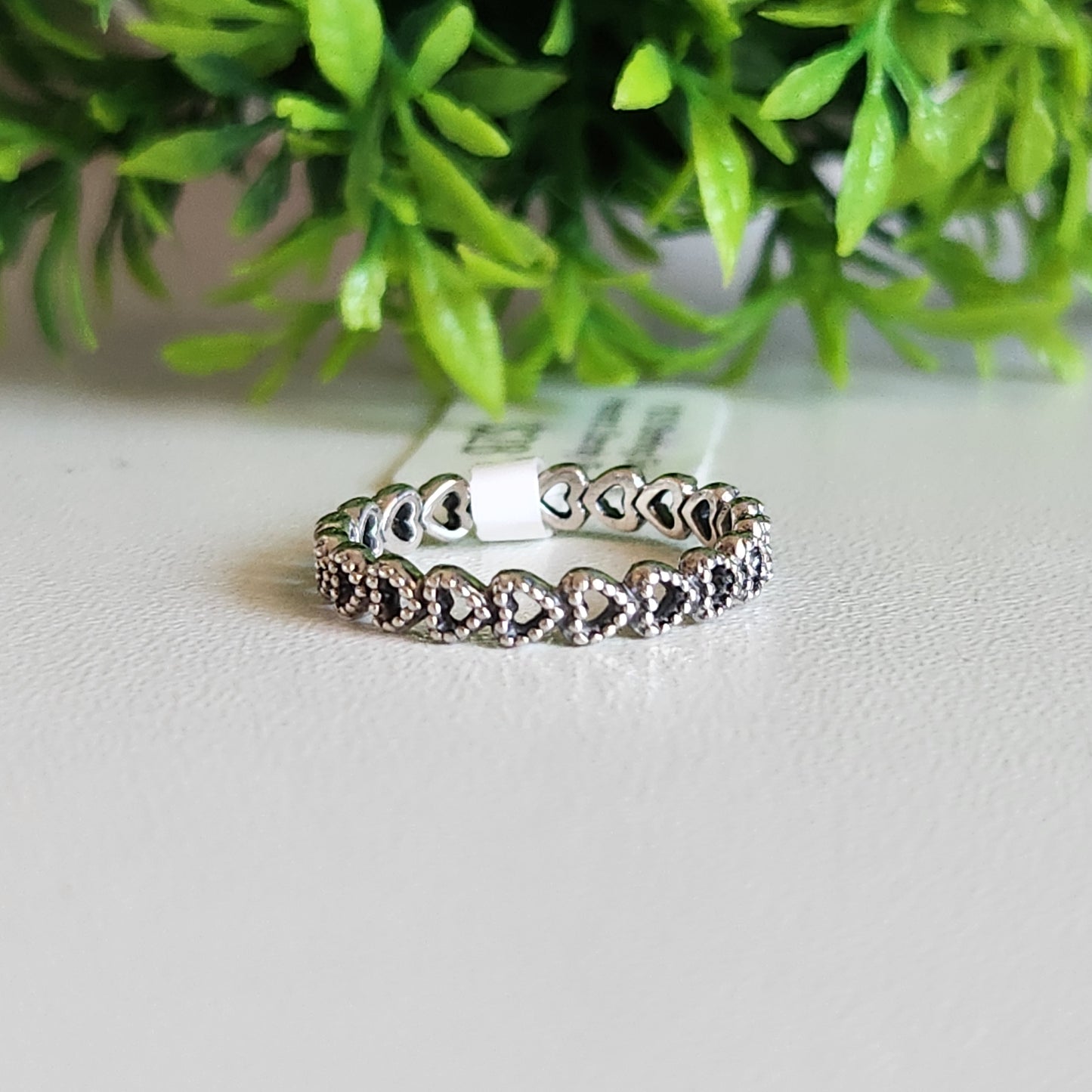 925 Sterling Silver Hearts Eternity Ring