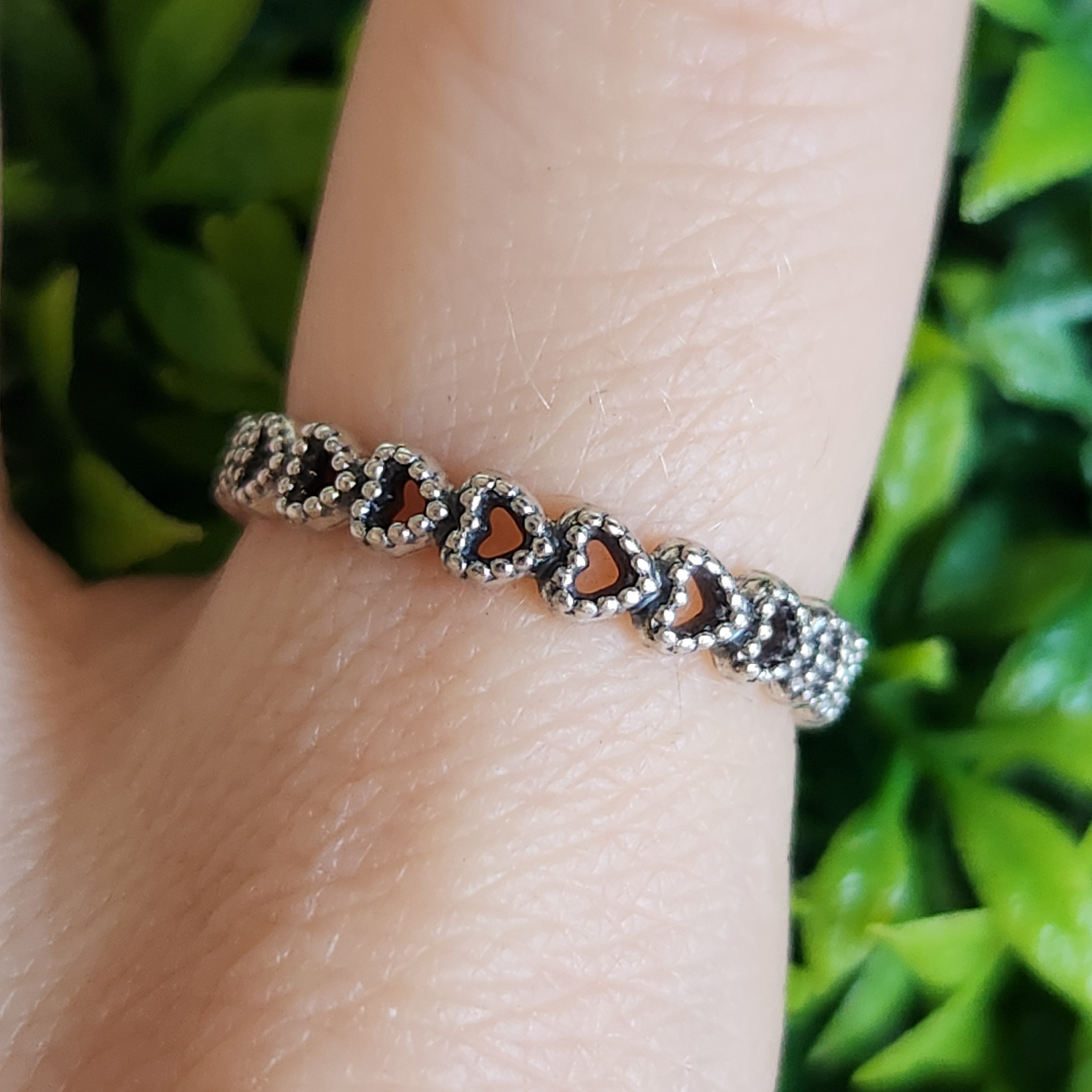 925 Sterling Silver Hearts Eternity Ring