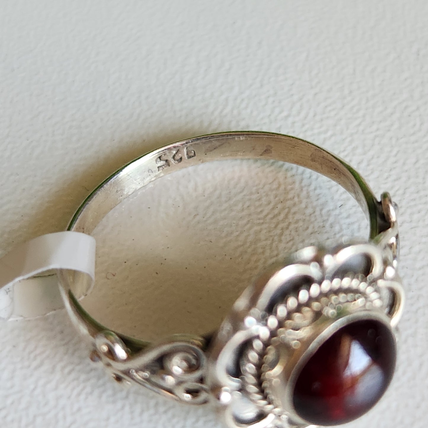 925 Sterling Silver Garnet Ring