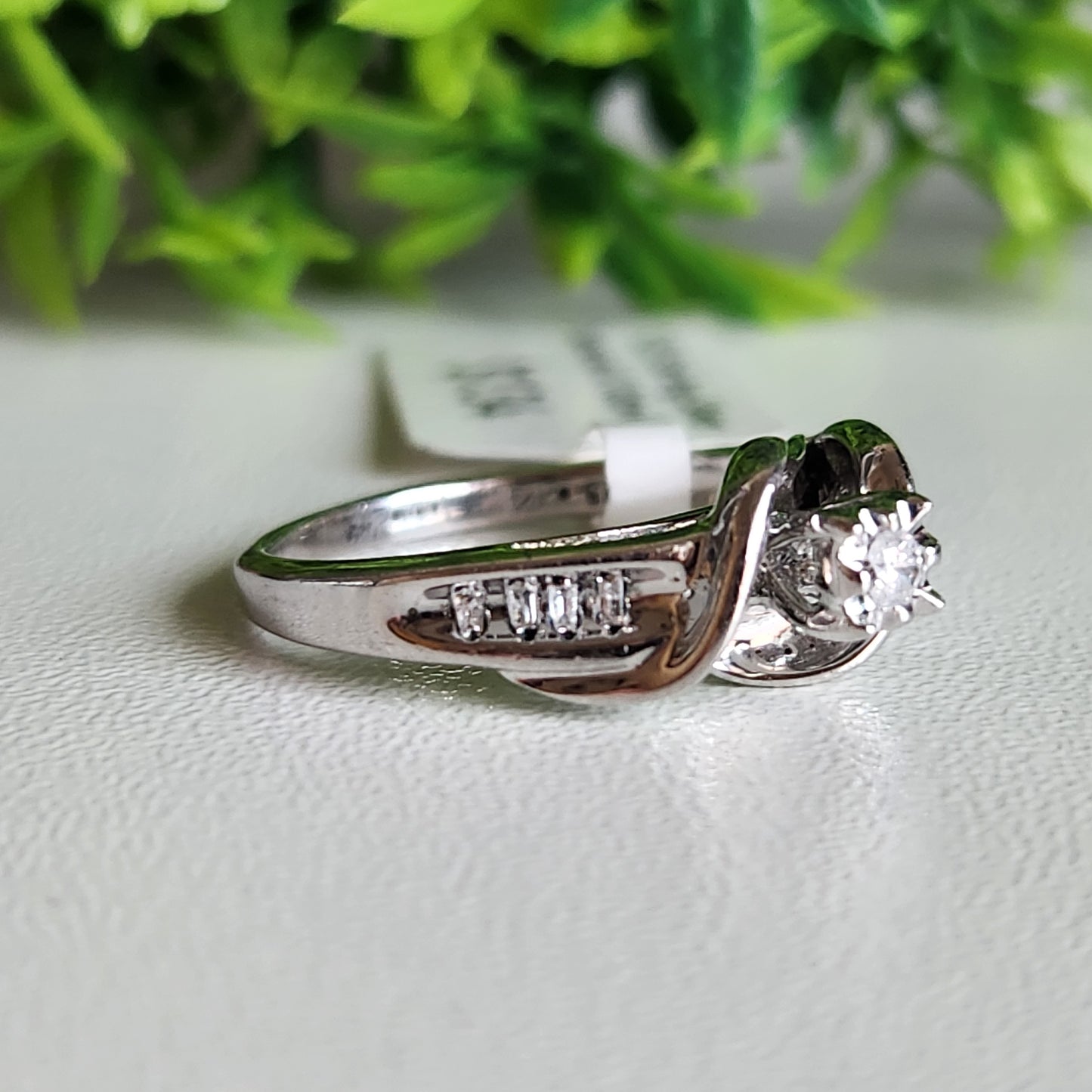 925 Sterling Silver Diamond 0.18ctw Engagement Ring