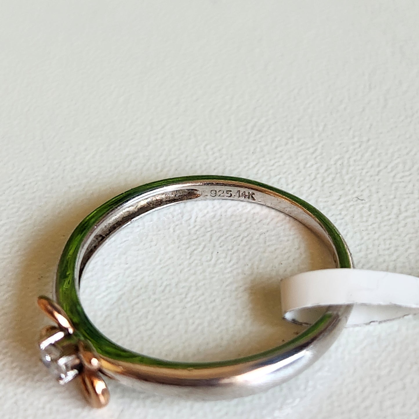 925 Sterling Silver & 14k Gold Bow-Tie Diamond Ring