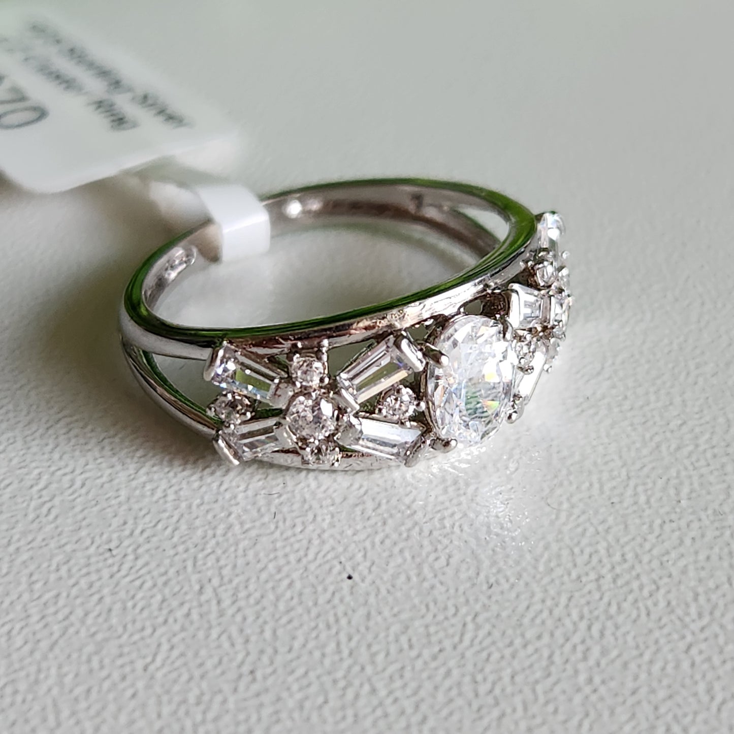 925 Sterling Silver CZ Cluster Ring