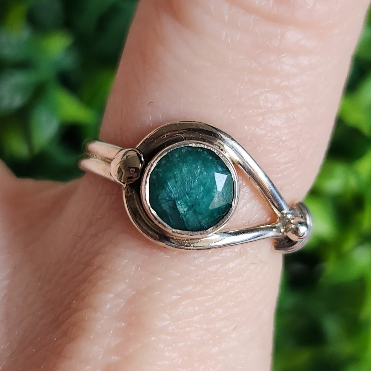 925 Sterling Silver Emerald Ring