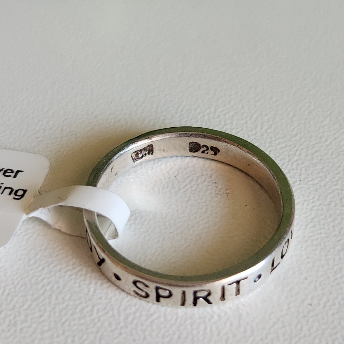 925 Sterling Silver Mind Body Spirit Love Peace Ring