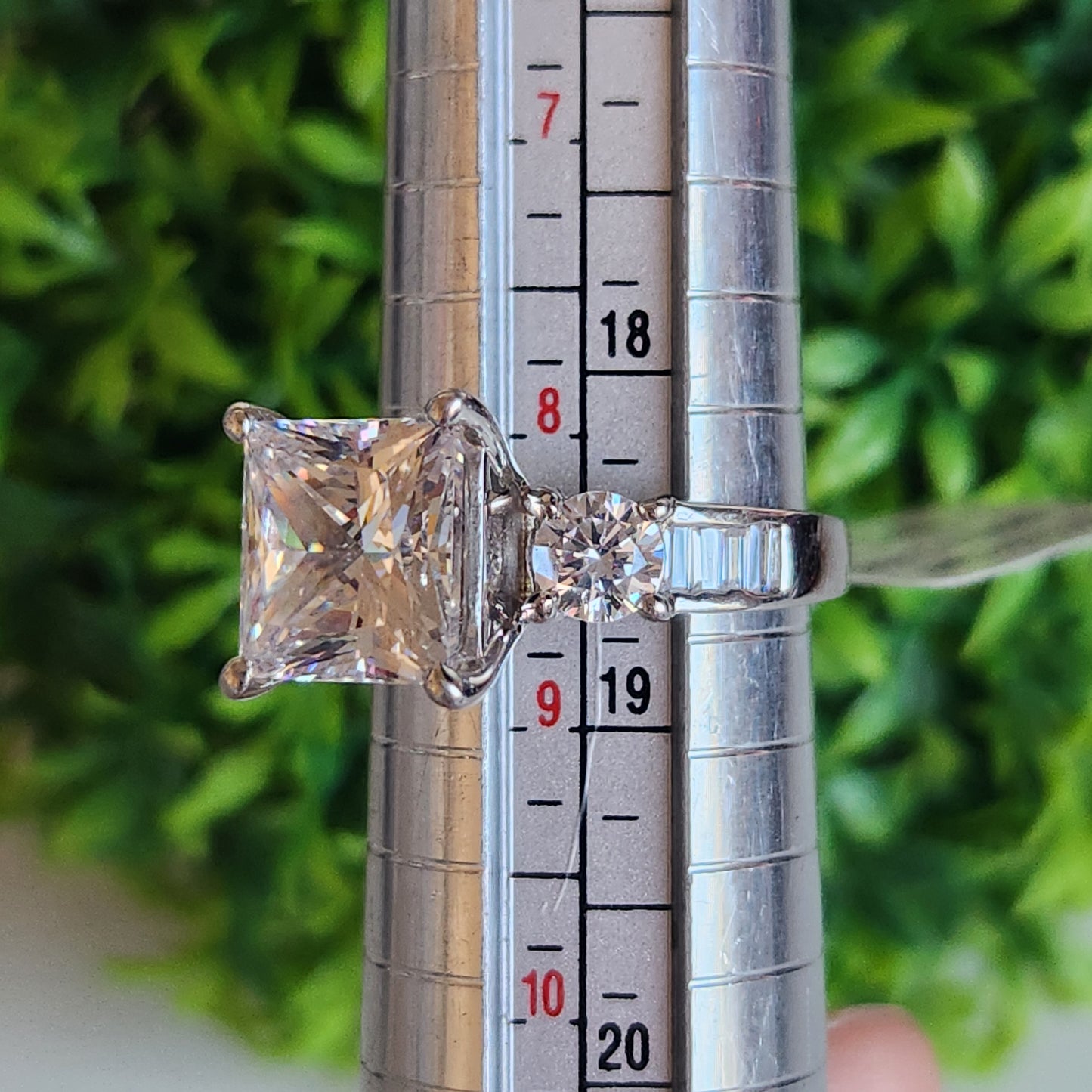 925 Sterling Silver Princess 14.7ct CZ Ring