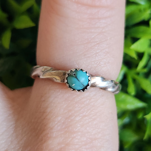 925 Sterling Silver Turquoise Twisty Ring