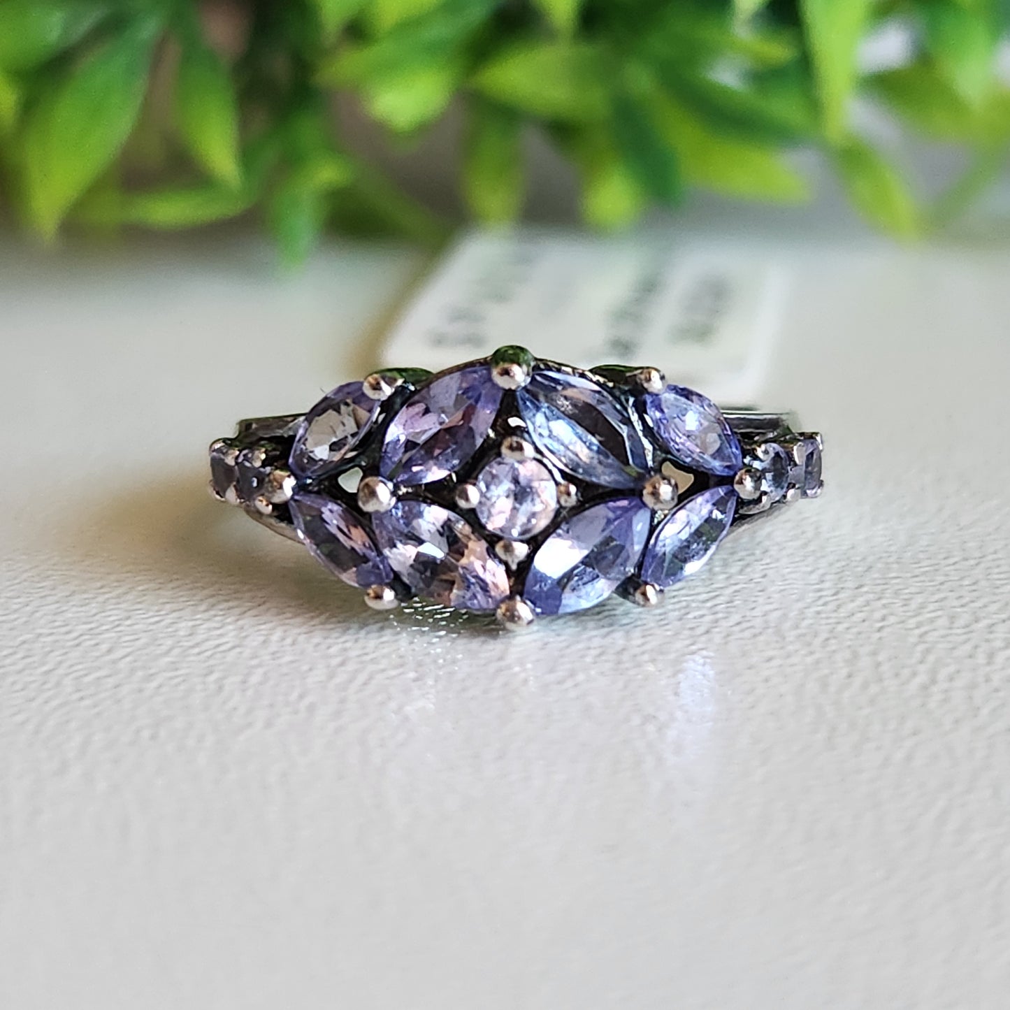 925 Sterling Silver Tanzanite Cluster Ring
