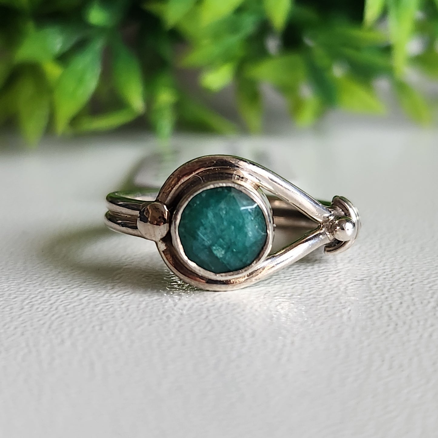 925 Sterling Silver Emerald Ring