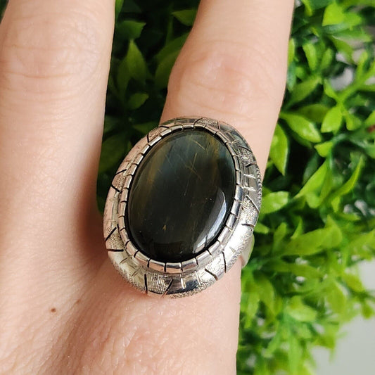 925 Sterling Silver Labradorite Oval Dress Ring