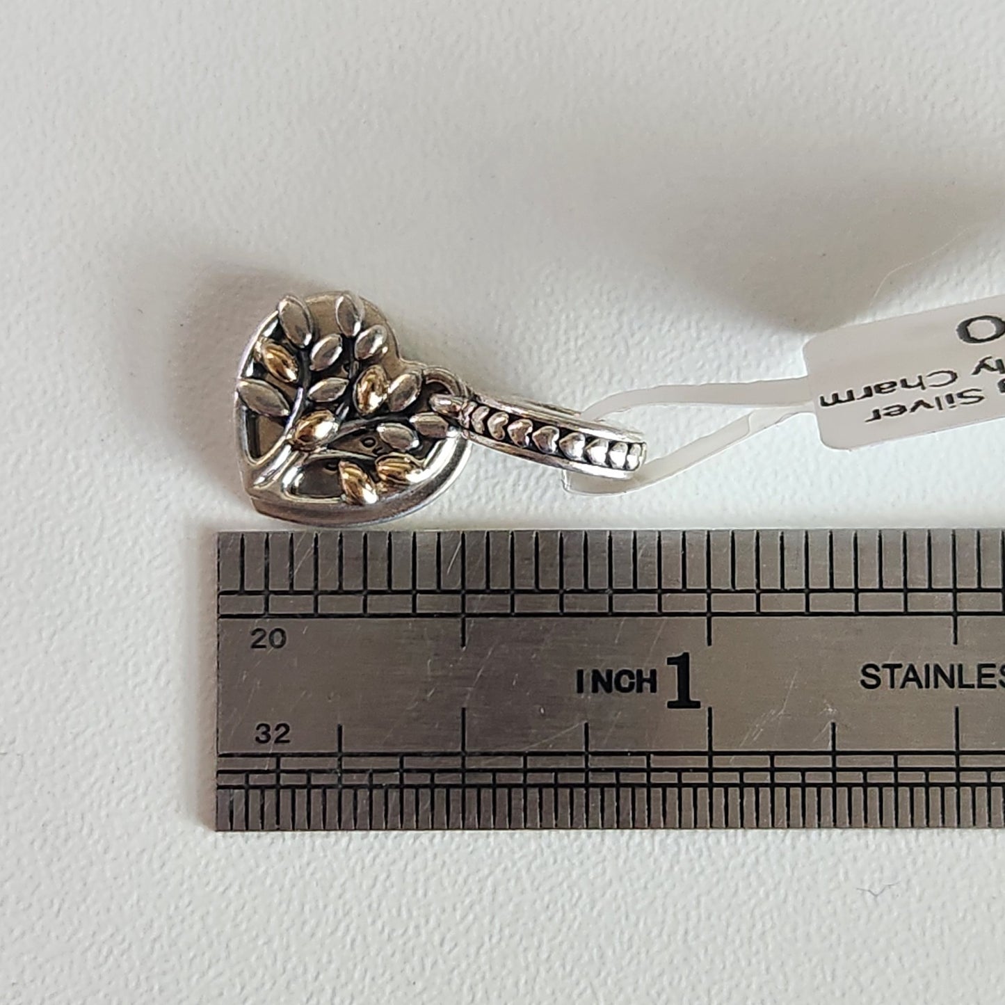 Pandora Silver & 14k Yellow Gold "Together My Favorite Place" Heart Tree Charm