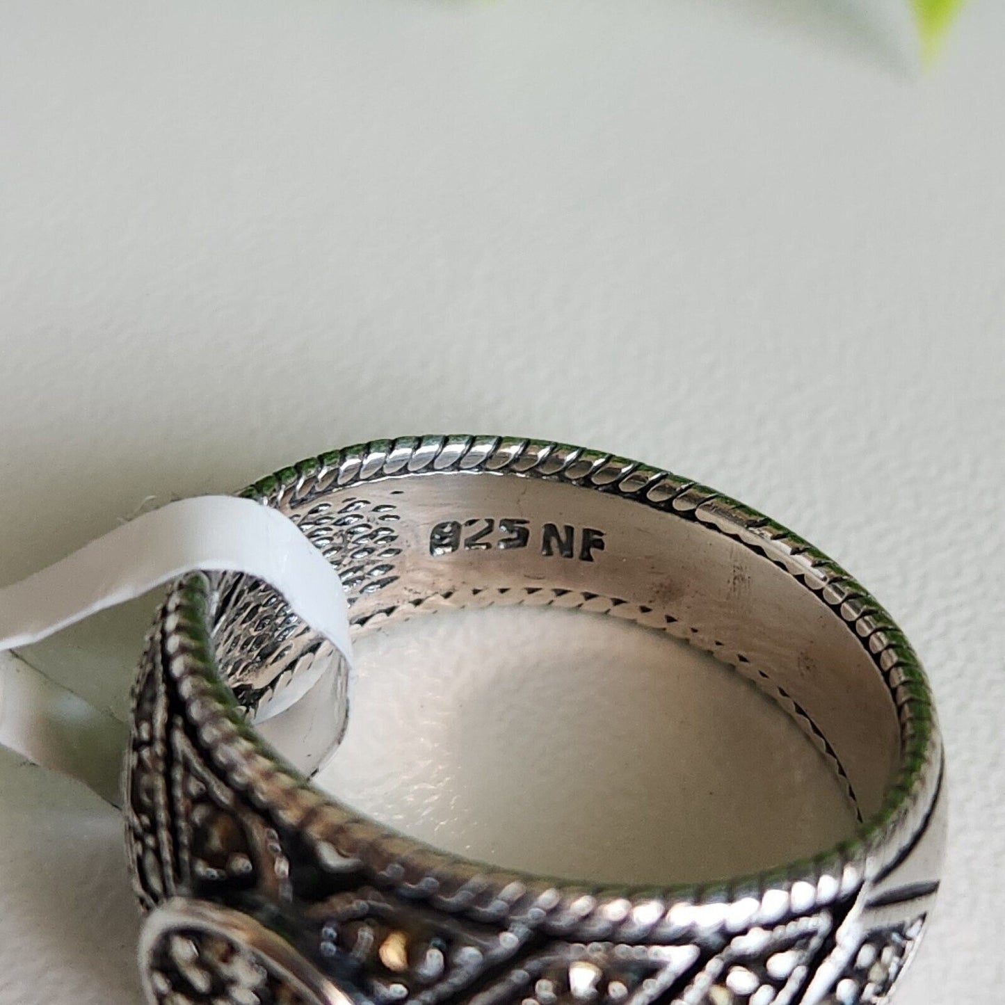 925 Sterling Silver Marcasite Design Ring