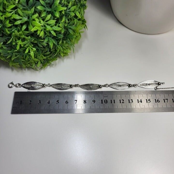925 Sterling Silver Vintage Marquise Bracelet