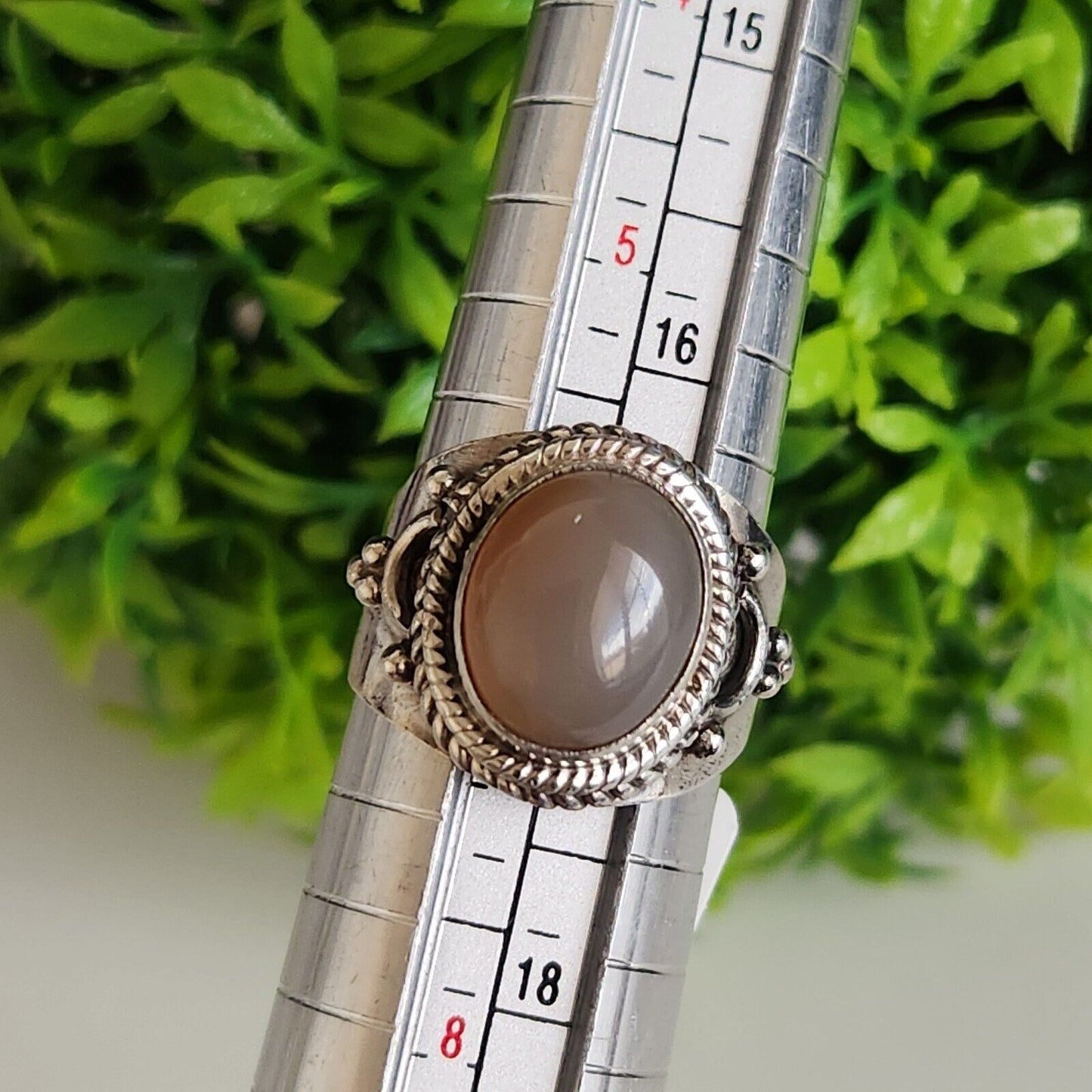 925 Sterling Silver Vintage Agate Ring