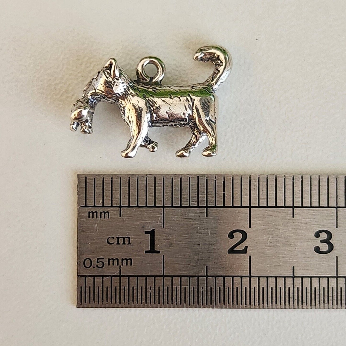 925 Sterling Silver Cat with Kitten Charm