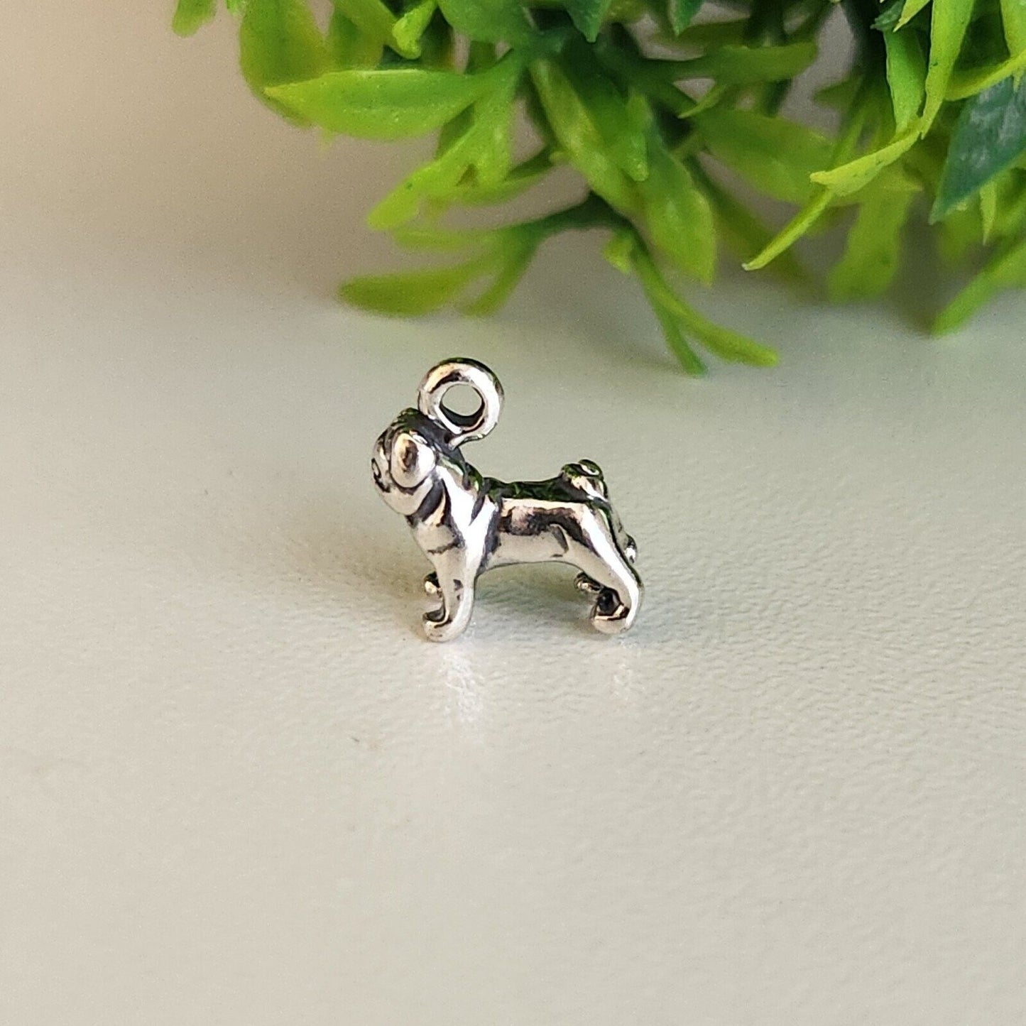925 Sterling Silver Pug Charm