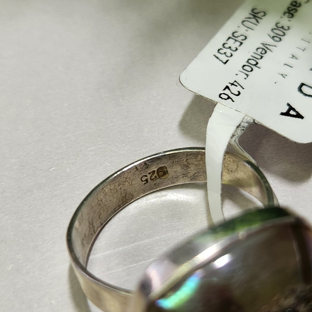 925 Sterling Silver Druzy Gemstone Ring